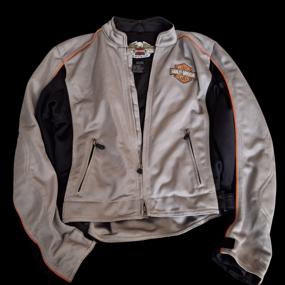 Vintage 2006 Harley-Davidson Mesh Biker Riding Jacket - Silver/Grey - Size M